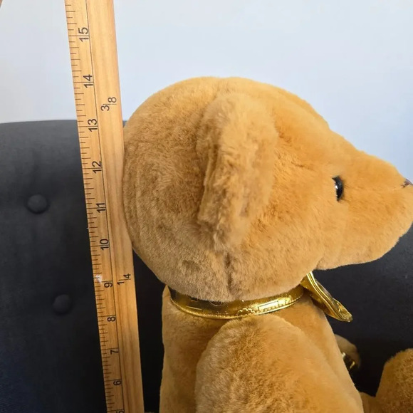 FAO Schwarz Plush Anniversary‎ Teddy Bear Toy Tan Gold Embossed Kids Room Decor - Picture 13 of 13